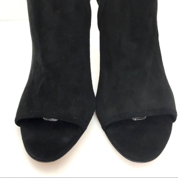 ISA Tapia Suede Ellen Perp toe Ankle Lace up High Heel Bootie In Black - Picture 3 of 8